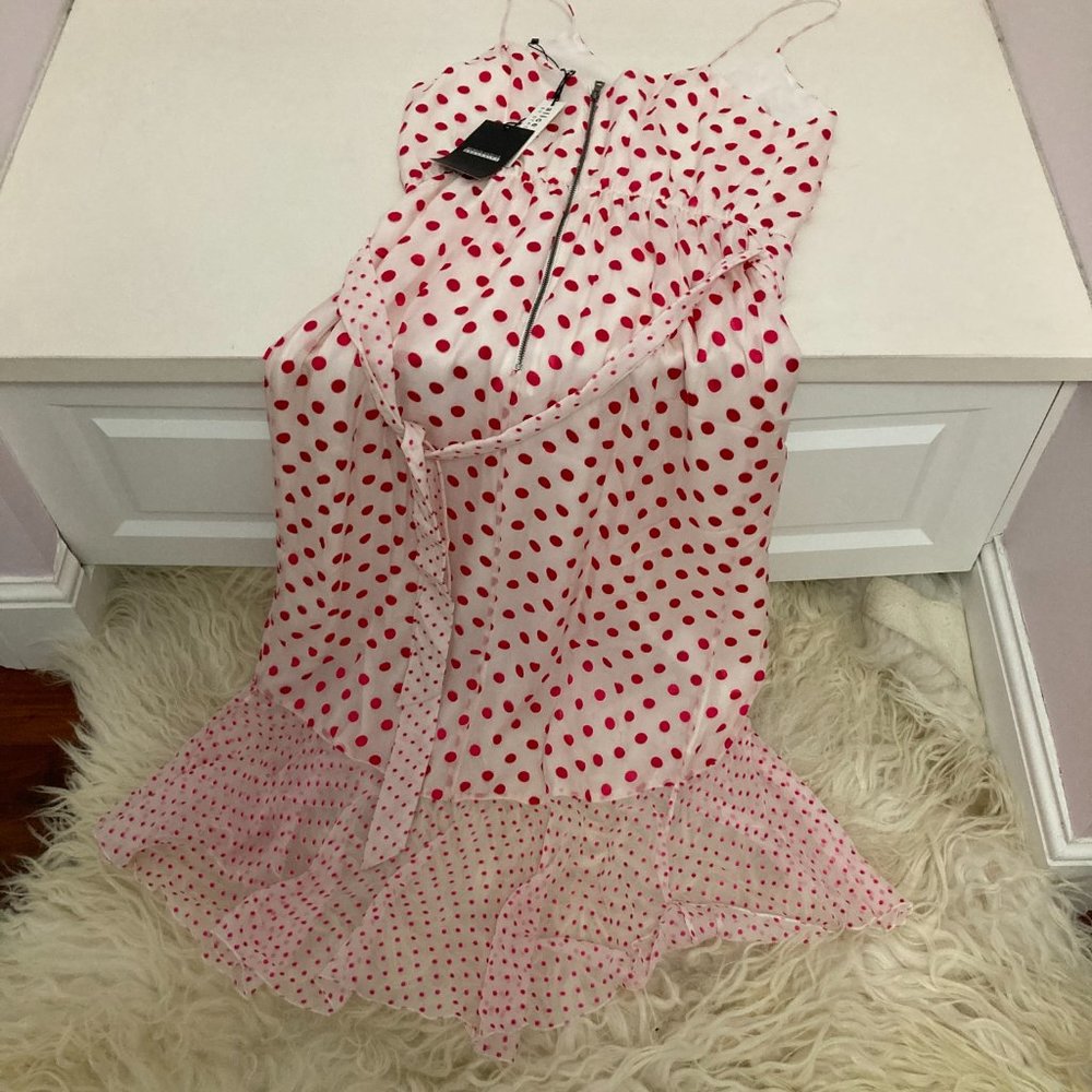 ALICE + OLIVIA Polka Dot Print Long Dress - Picture 9 of 11
